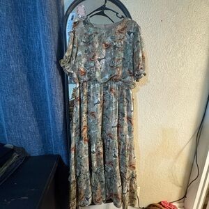 JessaKae Earthy Floral Maxi Dress